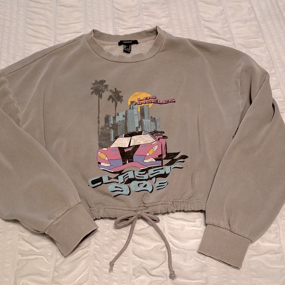 Forever 21 Cropped Sweatshirt “Classic 90’s” - Picture 3 of 5